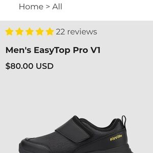Men's EasyTop Pro V1 Black Sneakers